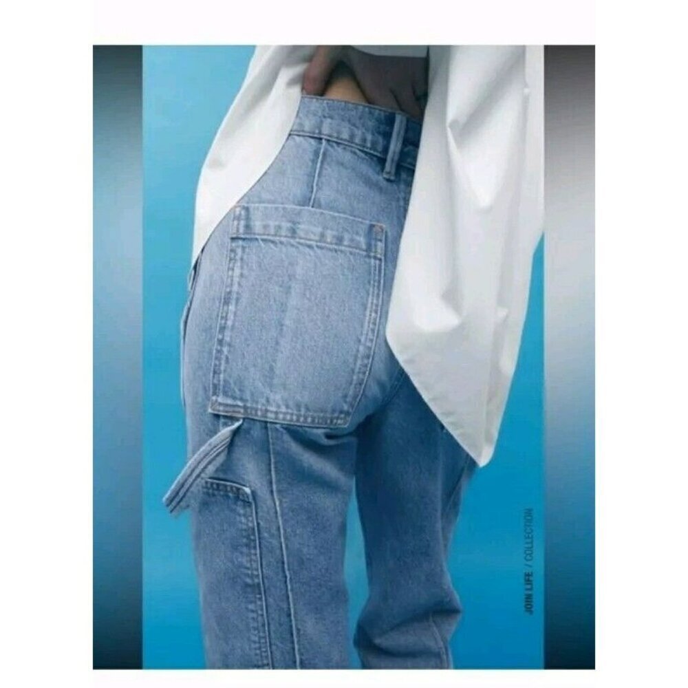 Zara Mid Waist The Boyboy Fit Relaxed Straight Leg Womens 10 Mid Waist  2553 045
